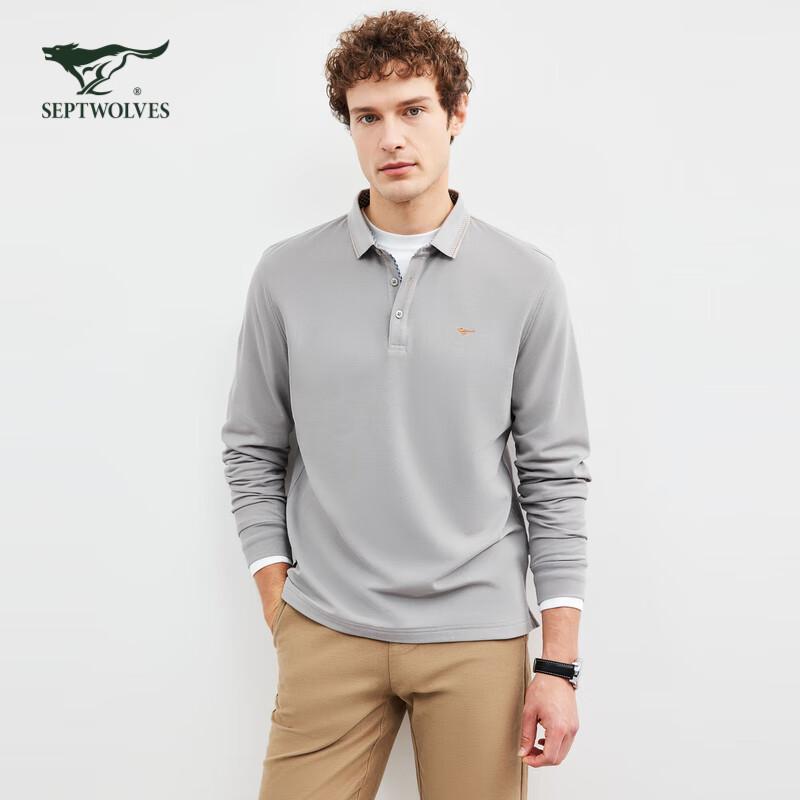 Septwolves Men's Long-Sleeve Commuter Polo T-Shirt