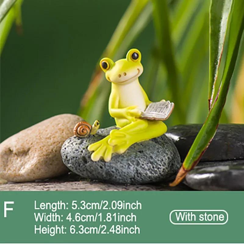 Lustige Froschfiguren aus Kunstharz für Innendekoration zu Hause, Badezimmer-Innendekorationszubehör, personalisiertes Geschenkobjekt, Gartendekor