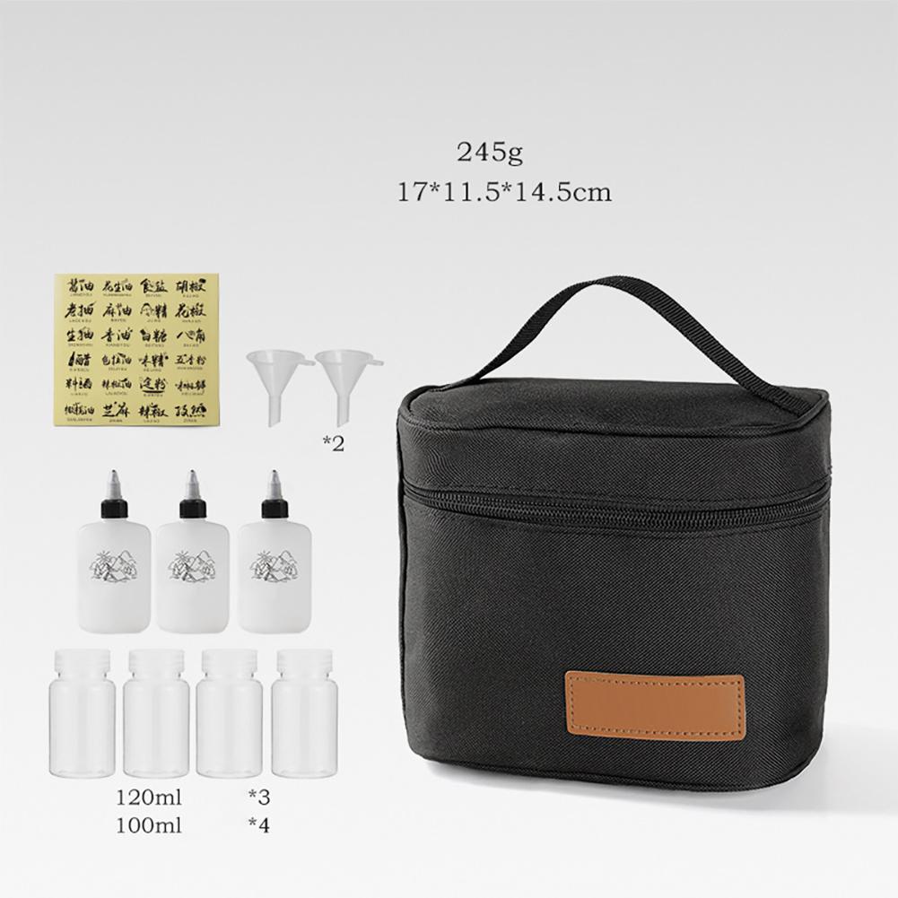 

Набір із 7/9 предметів Набір пляшечок для спецій для кемпінгу на відкритому повітрі Портативні баночки для спецій Сумка для зберігання для кемпінгу З пляшкою для олії Аксесуари для барбекю та пікніка на відкритому повітрі black 7 piece set#1