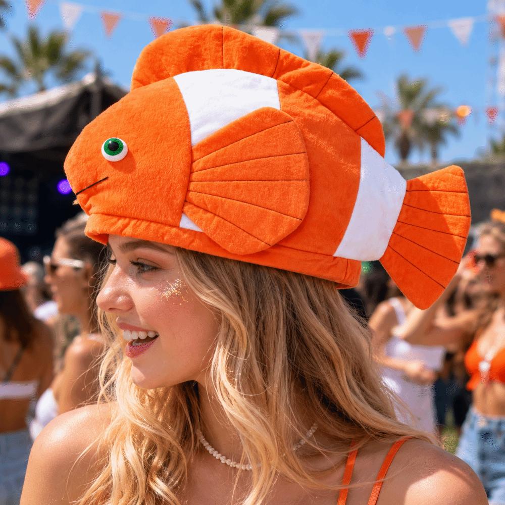 Creative Cartoon Fish Hat Funny Halloween Headgear Fish Head Cover Role Playing