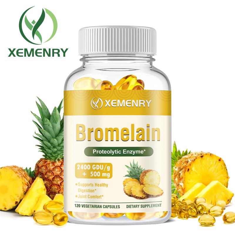 Capsule di bromelina ad alta purezza, completamente naturali, 120 capsule, adatte sia per uomini che per donne, senza glutine.