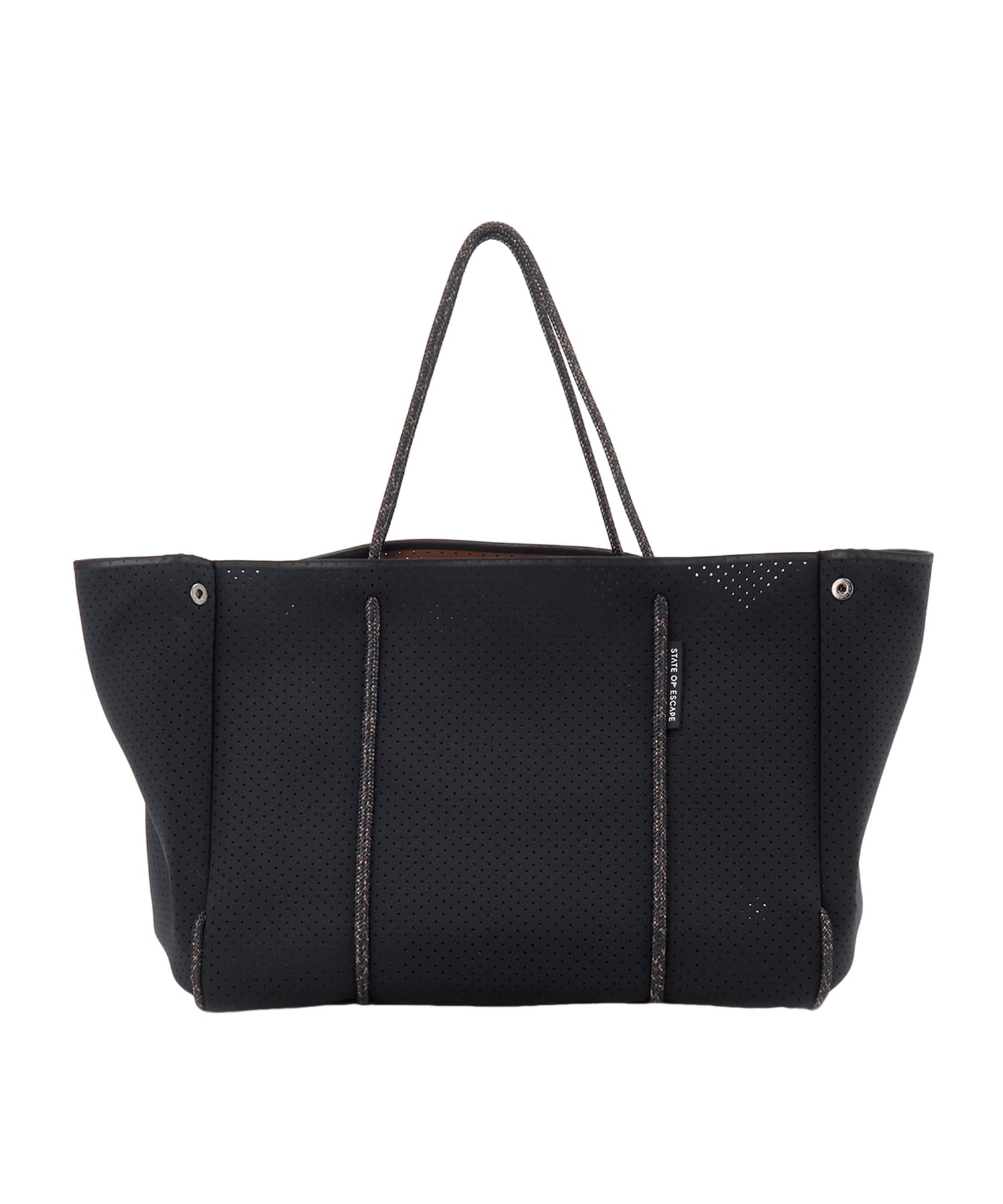

State of Escape ESCAPE CARRYALL Tote Bag, Women s, BLACK/SADDLE [Used]
