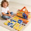 Children's Large Pretend Play Tool Set 10 Pieces Includes Saw Hammer Screwdriver Wrench Pliers Level and Carrying Bag for Kids