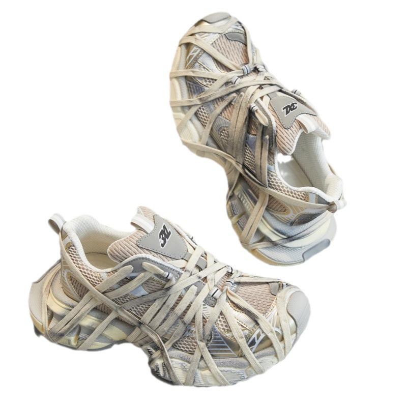 Μοντέρνα Unisex Dad Sneakers: Casual Παπούτσια Χαμηλού Προφίλ που Αυξάνουν το Ύψος με Χοντρές Σόλες για Άνοιξη & Καλοκαίρι