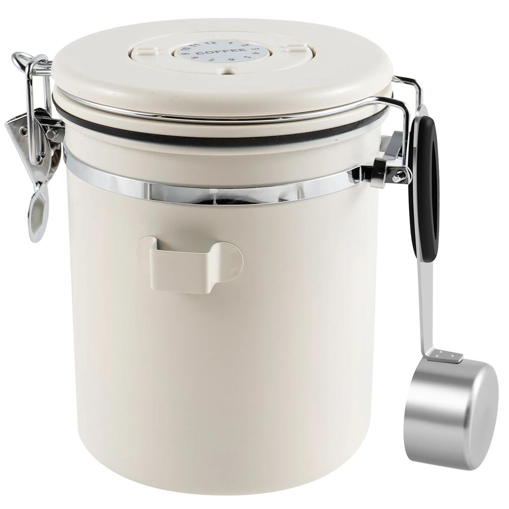 1,5L Kaffee Bohnen Vakuumversiegelter Behälter 304 Edelstahl Kaffee Aufbewahrungsdose mit Löffel für Küche Getreide Tee Nuss Organizer NEU