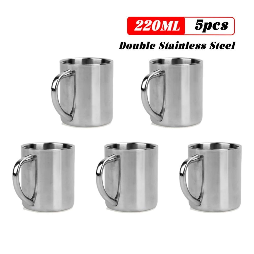 Stainless Steel Mug Coffee Cup Camping Mug Metal Coffee Tea Cup Mug Portable Milk Tea Cup Tumbler Water Mug Outdoor Drinking Cup
