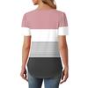 Top Pullover da Donna alla Moda Casual a Maniche Corte con Stampa a Bottoni e Girocollo