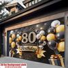 1pc Birthday 80th Hanging Banner Polyester