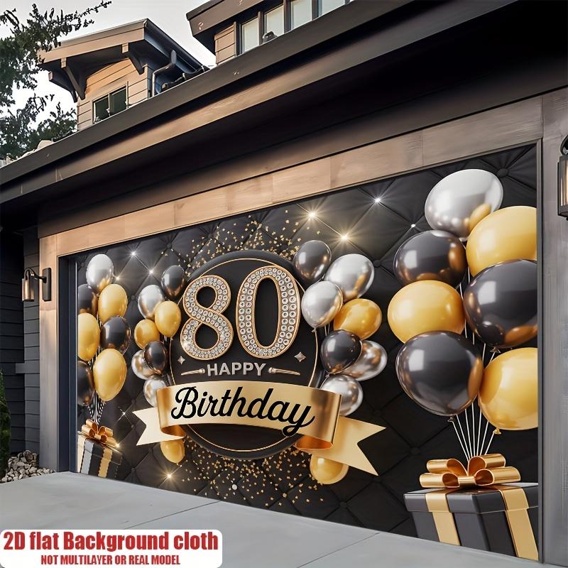 1pc Birthday 80th Hanging Banner Polyester