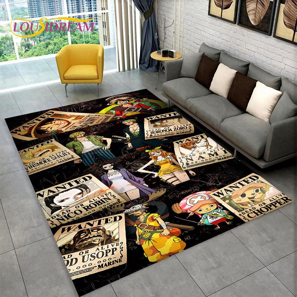 Japanese Anime One P-Piece Area Rug,Carpet Rug for Living Room Children Bedroom Sofa Doormat Kitchen Decor Non-slip Floor Mat