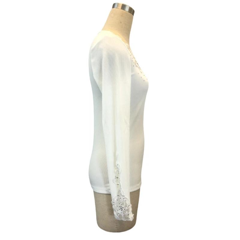 Spring and Autumn New Splicing Lace Elegant Long Sleeve Women's T-shirt