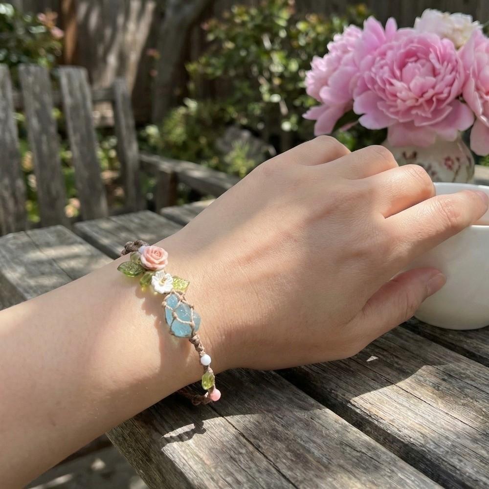 Fashion Jewelry Boho Style Woven Bracelet Colorful Retro Flower Bracelet Wristbands Hand Chain Women