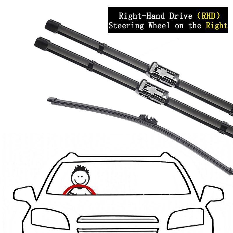 3x For Great Wall Haval H9 2014~2022 Front Rear Wiper Blade Brushes Cutter Window Windscreen Windshield Cleaning Car