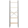 Standing Shelf with 5 Shelves Light Brown and Black 56 X 35 X 174 Cm