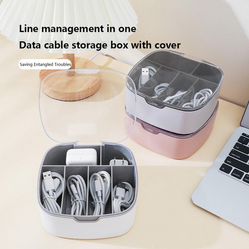 Tragbare Datenkabel-Aufbewahrungsbox USB-Ladegerät-Aufbewahrungsbox Kopfhörerkabel-Aufbewahrungsbox Staubdichter Kabel-Kunststoff-Organizer mit Deckeln