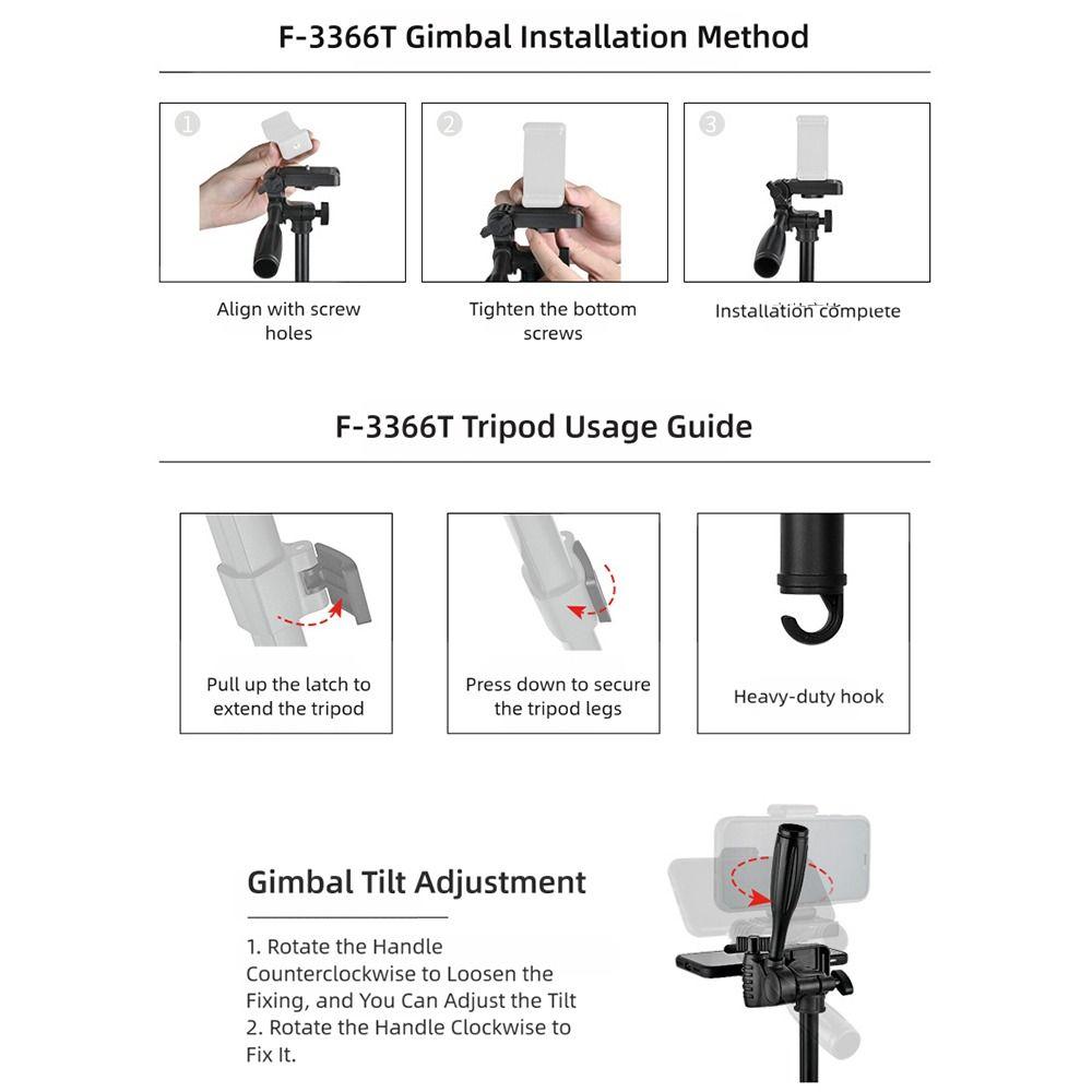 Trepied Profesional Multifuncțional Stativ pentru Înregistrare Video Lumină pentru Pescuit