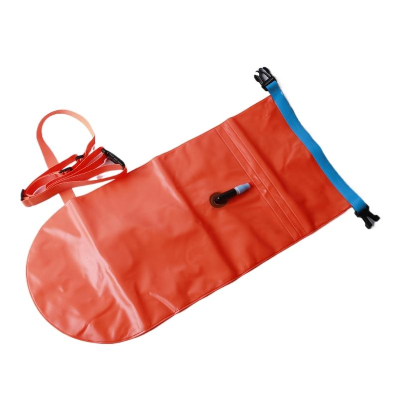 Swim Safety Tow Float Dry Bag, Inflatable PVC Float with Adjustable Waist Belt