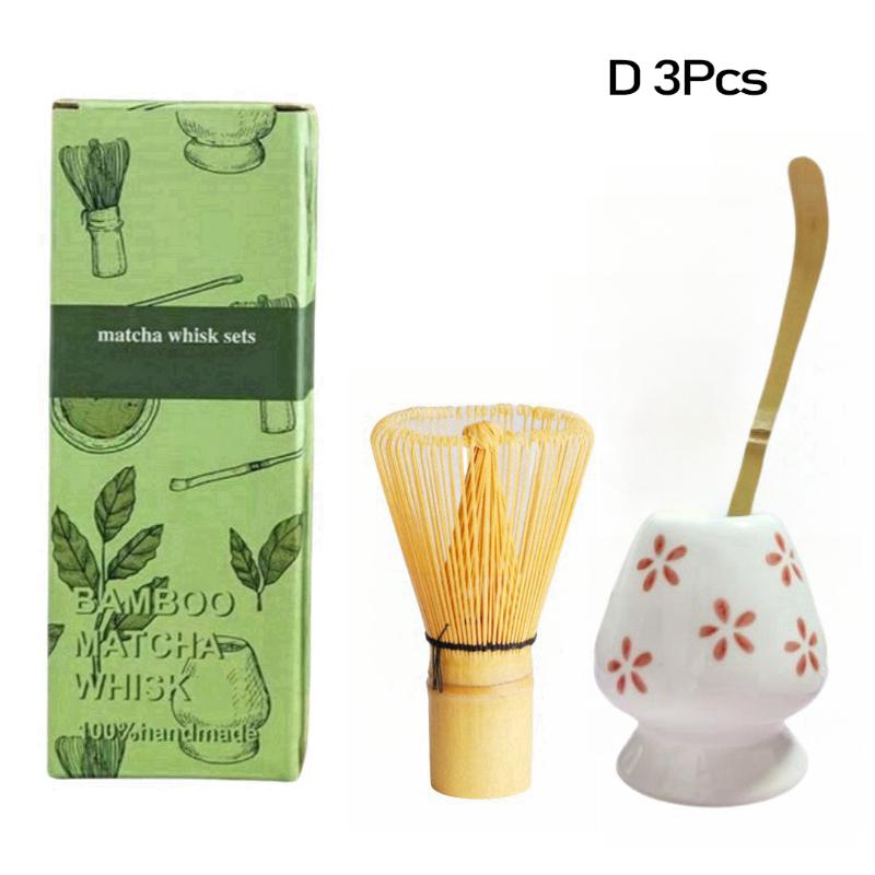 3/4Pcs Japanese Matcha Tea Set Safe Bamboo Whisk Teaspoon Tea Spoon Sets Indoor Beverage Shop Tea-Making Tools Accessories