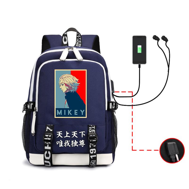 Anime, Avengers, Sano Manjiro Trend Backpack Usb Large Capacity Backpack