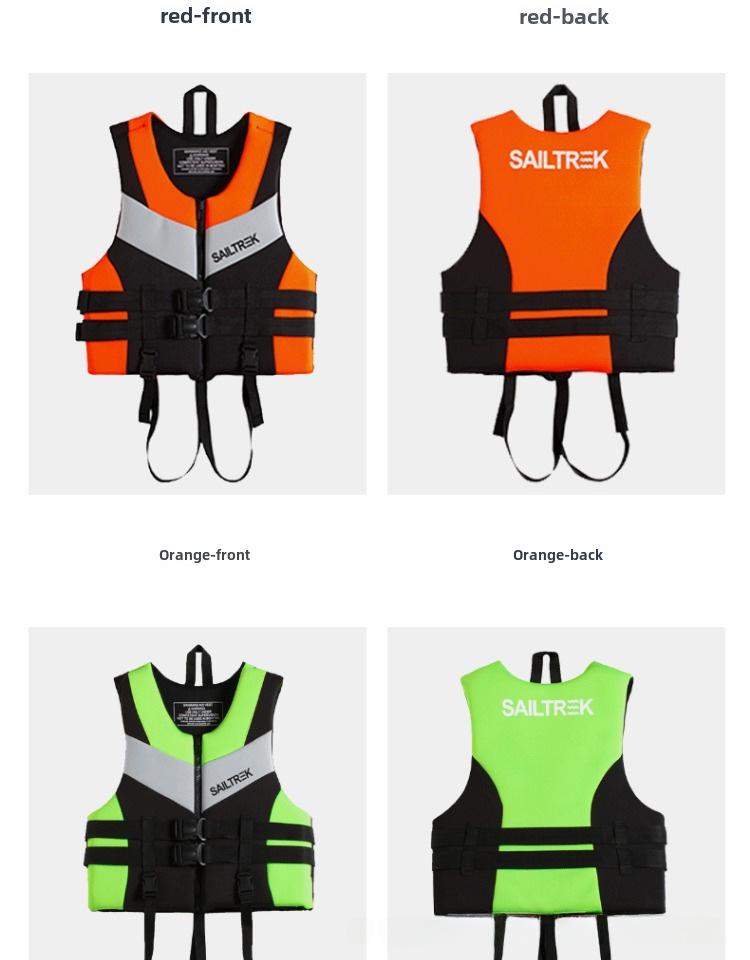 Gilet De Sauvetage LUIVZD Réglable Avec Sifflet - Flottaison 100N Pour Sports Nautiques (Orange, M)