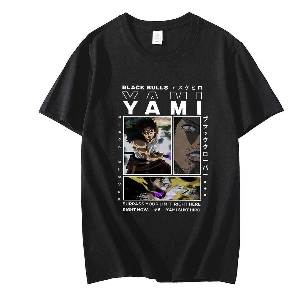 

Anime Black Clover Yami Sukehiro Print Tshirt Men Women Summer Crewneck T-shirts High Quality Cotton Tee Harajuku Male T Shirt 4XL