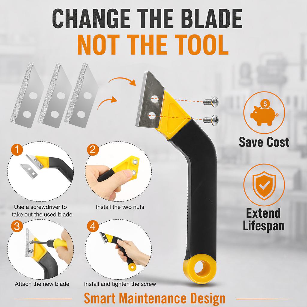 Tile Grout Saw Grout Removal Tool Waterproof Grout Removal Tool Kit with 3pcs Replacement Blade for Tile Cleaning Removing Paint