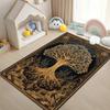Luxurious Life Tree Pattern Area Rug Vintage Retro Style Leaf Root Design Home Decor Soft Mat Non-slip Carpet for Living Room