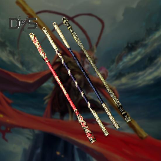 4 Teile/satz Wukong Goldene Knüppel Rake Staff Kit Geschnitzte Reise in den Westen Charakter Waffe Ruyi Jingu Bang Monkey King Bar Golden Hoop Stick Modell