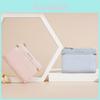 Womens Fashion Card Wallet With Solid Color Letter Printed And Two Fold Design