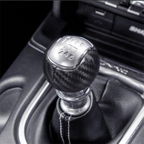Hard Carbon Fiber Console Manual Gear Shift Knob Stick Case For Mustang 15-23