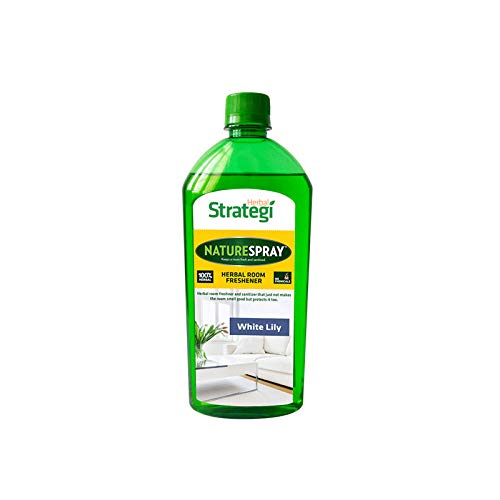 Herbal Strategi White Lily Freshener & Disinfectant | Room & Air Freshener Spray for Home, Office, Toilet, Cars | Non-Toxic | Skin & Pet Friendly |