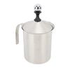 Manual Milk Frother 800ml 304 Stainless Steel Dishwasher Safe Handheld Milk Foamer for Coffee Hot