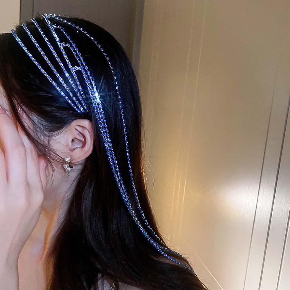 Elegant Rhinestone Tassel Headband Sweet Women Hair Hoop Hair Accessories Hairband  Female