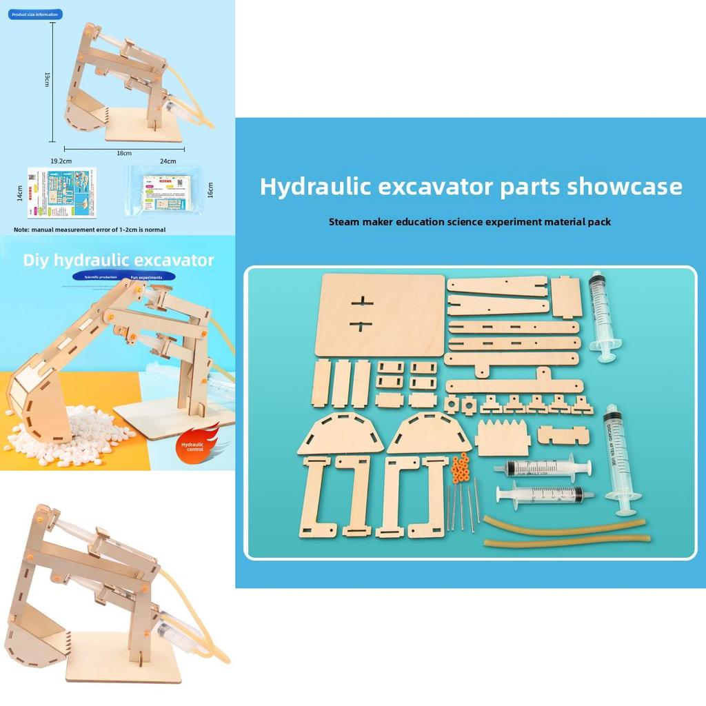 Zestaw hydraulicznego koparki STEM Edukacja Dla Dzieci DIY Zabawka Naukowa Dla Uczniów Szkoły Podstawowej