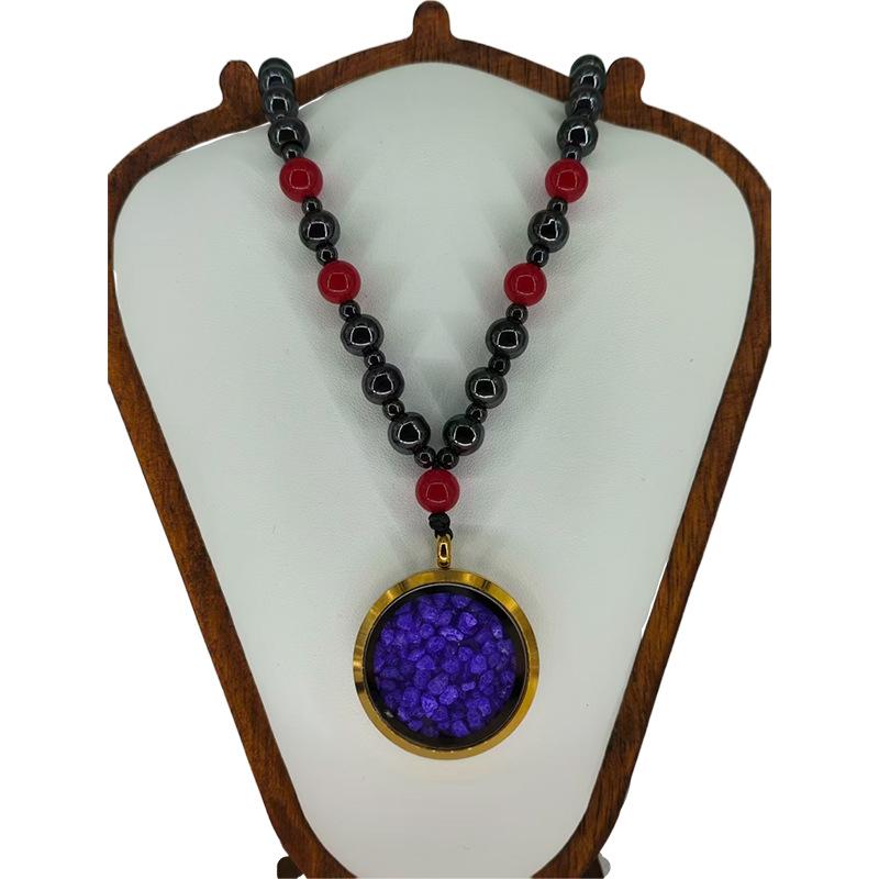 Purple Biophotonic Crystal Energy Pendant Necklace