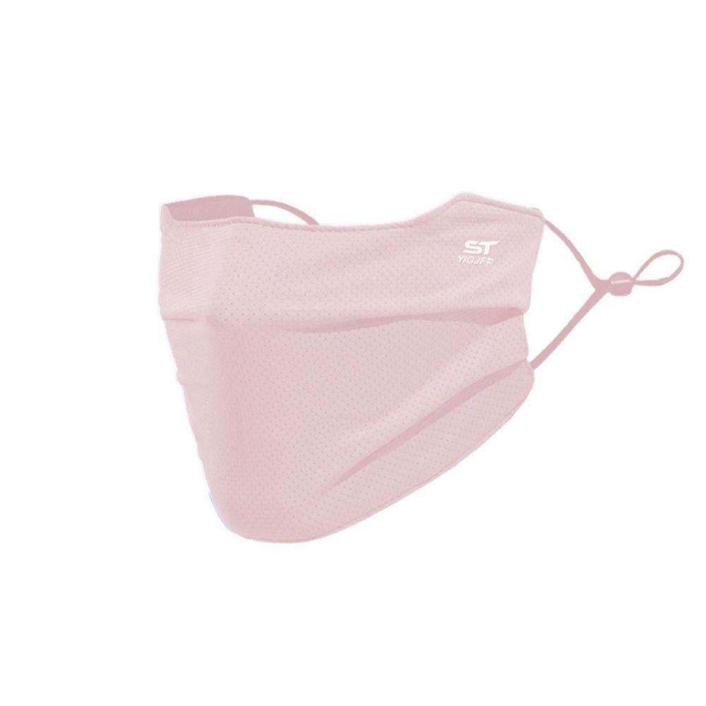 

Солнцезащитная вуаль с защитой от УФ-лучей, сетчатая защита лица от УФ-лучей, летняя маска для лица из ледяного шелка, для бега розовый