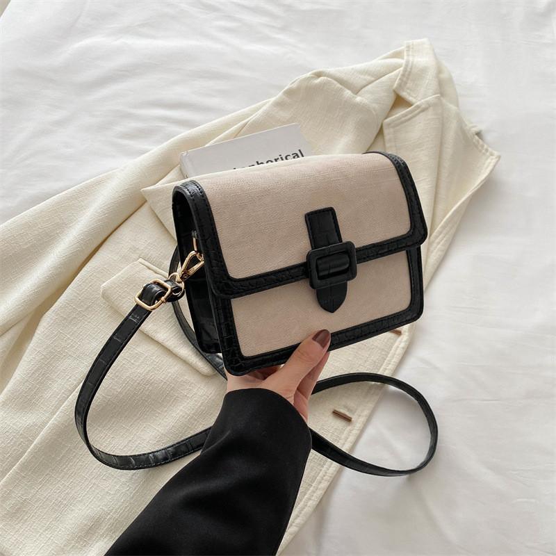 2024 Spring Fashion Small Square Bag Street Style Shoulder Crossbody Bag Pu Material чёрный