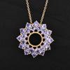 Natural Tanzanite Pendant 925 Sterling Silver Rhodium Plated Round Gemstone Handmade Fine Jewelry Gift for Her