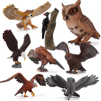 Wildlife Children's Science Education Cognitive Bird Model Simulation Owl Woodpecker Carving Ornament Toy