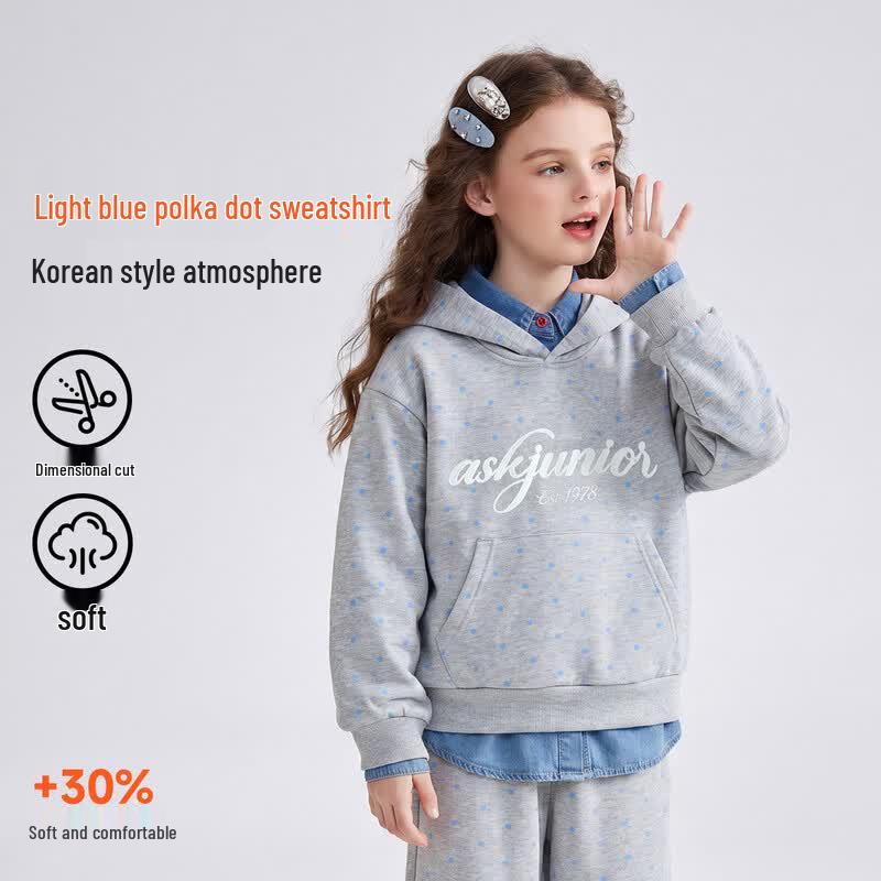 ASK JUNIOR Детская толстовка с капюшоном в горошек 150
