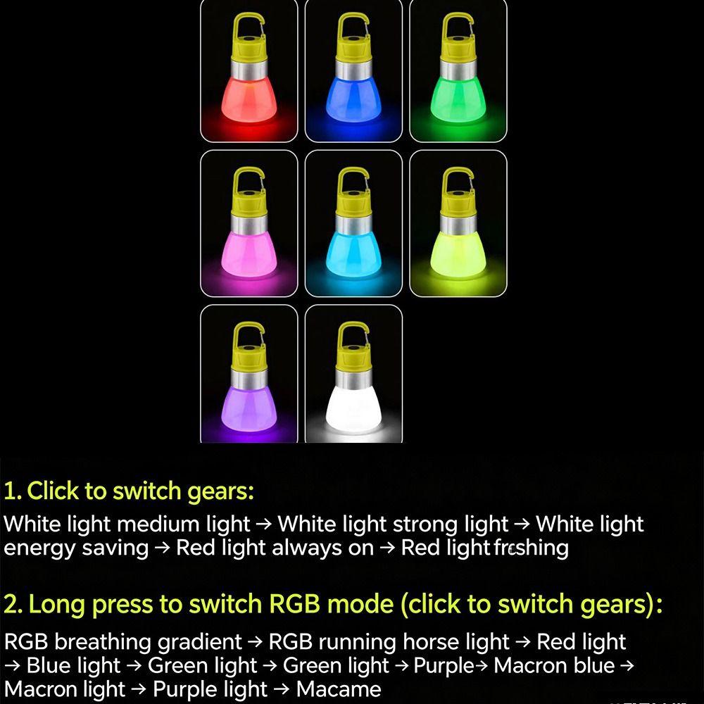 Flashlight Portable Camping Light Adjustable Modes with Hook LED Bottle Cap Light Rechargeable Emergency Lantern Outdoor Camping