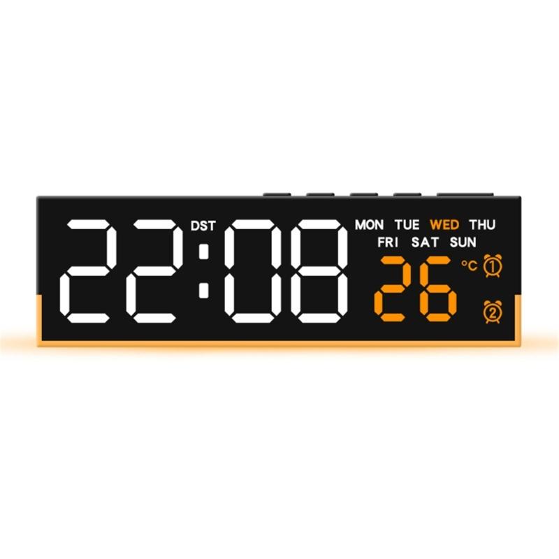 Digital Alarm Clock for Bedroom Desk Clock for Living Room Bedroom with Large Number,Dimmer,Loud Alarm Temperature