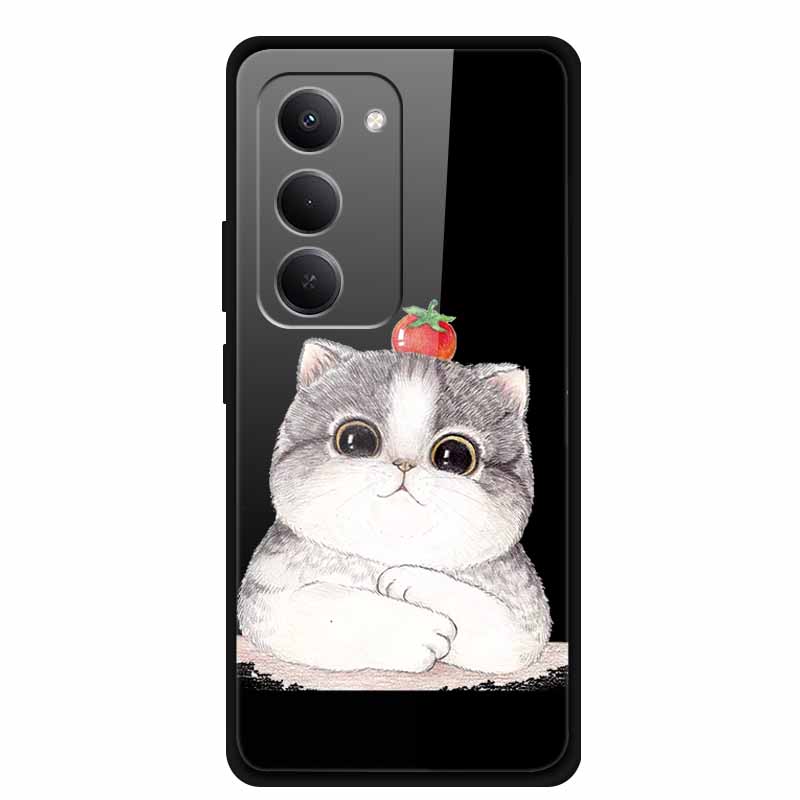 Glas-Rückseite für Xiaomi Redmi 15 4G Cartoon Niedlich Weicher Stoßfänger Harte Gehärtete Glas Hülle für Xiaomi Redmi 15 5G Hülle 6,9" Schale