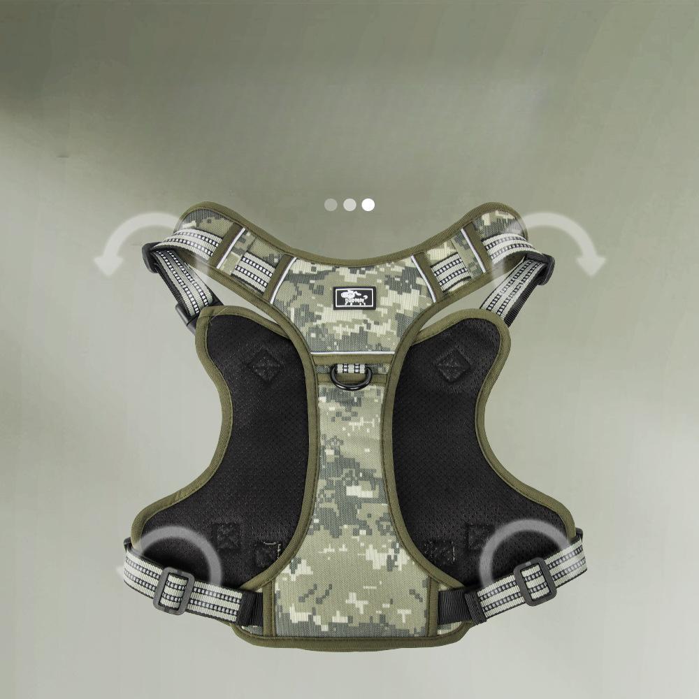 Dog Chest Back Outdoor Medium and Large Dog Multifunctional Tactical Vest Training Explosion-proof Big Dog Leash Dog Chest Back