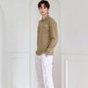 GOXO Logo Long Sleeve Two Pocket Beige