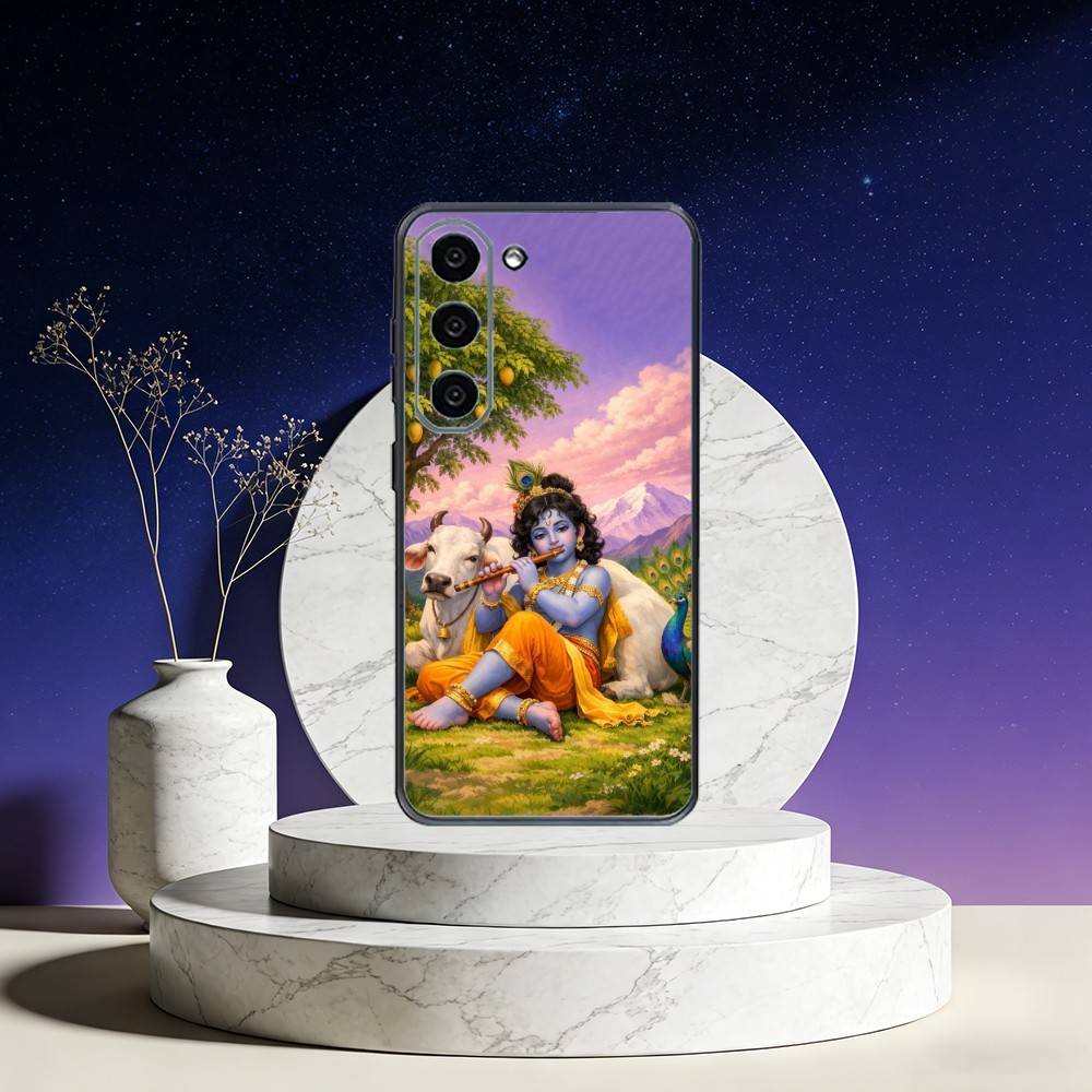 Indian God Lord Krishna Phone Case For Samsung Galaxy A73,A72,A71,A70,A53,A52,A51,Others Soft Black Cover