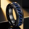 Boys Fashionable Stainless Steel Ring Does Not Fade Ins Wind Chain Rotation Rotation Decompression Titanium Steel Ring Element Ring