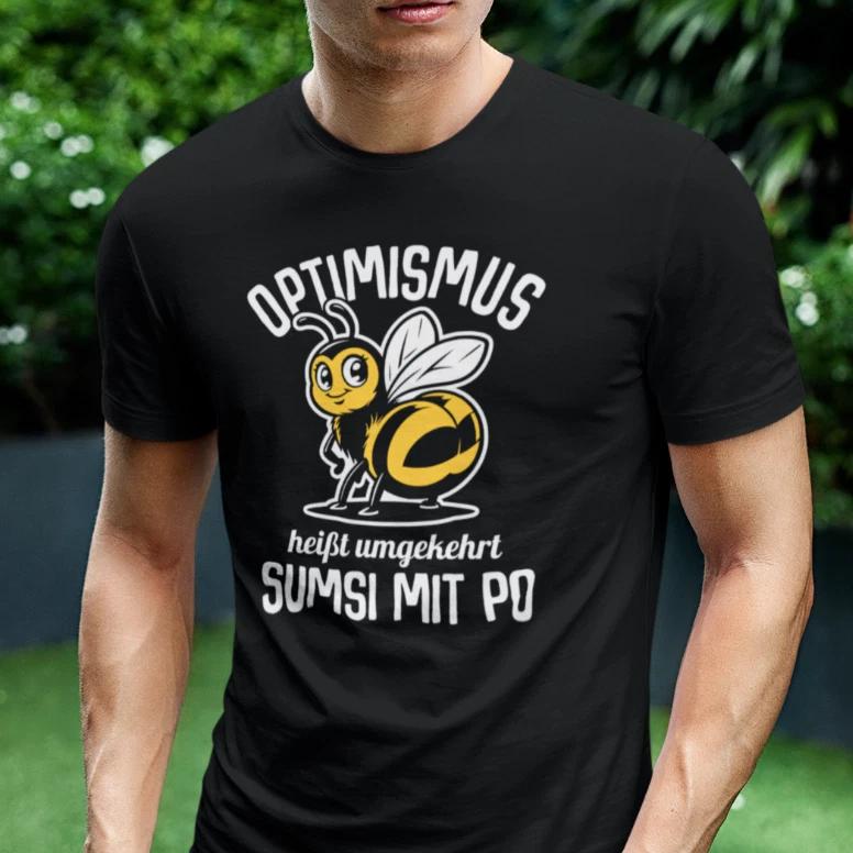 Men s and Women s T-shirts Optimism Reversely Means Sumsi With Po Beekeeper Fun Saying Funny XXL
