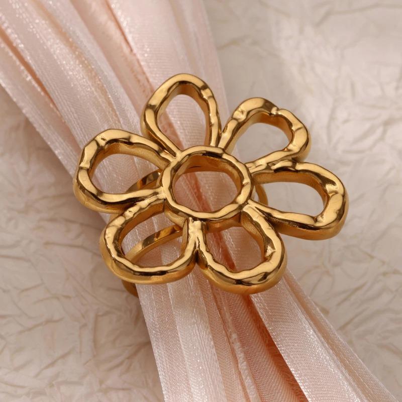 Exaggerated ring stainless steel butterfly flower opening ring ring women do not fade temperament versatile titanium steel