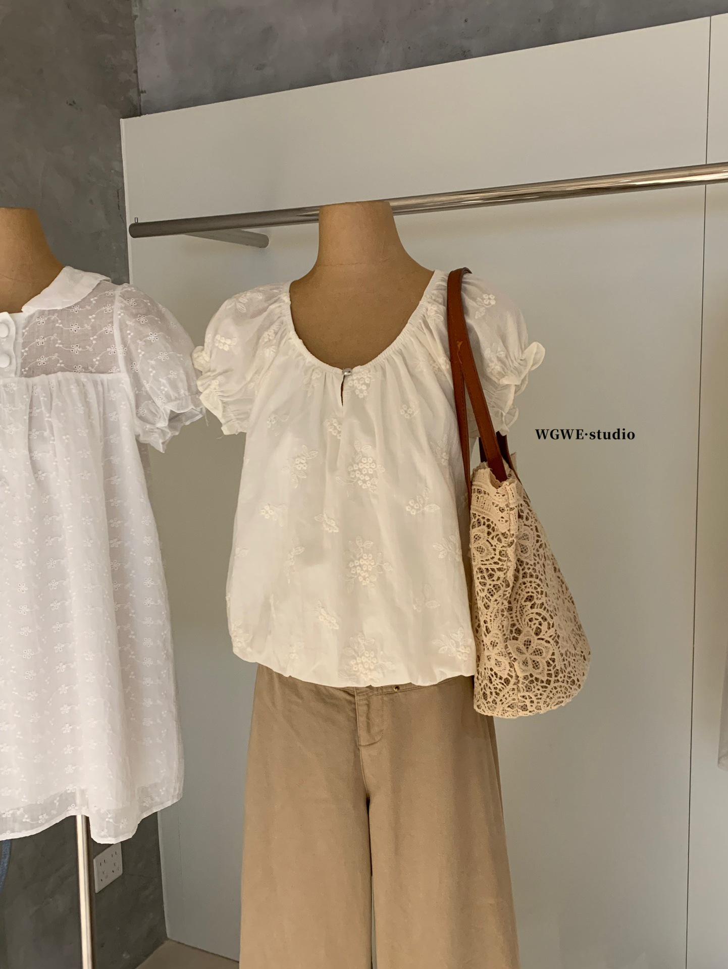 Guangzhou Embroidered Petite Solid Color Women s Short Shirt - Spring/Summer Collection Small бежевый